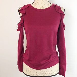SELF Cutout Sweater Knits Burgundy